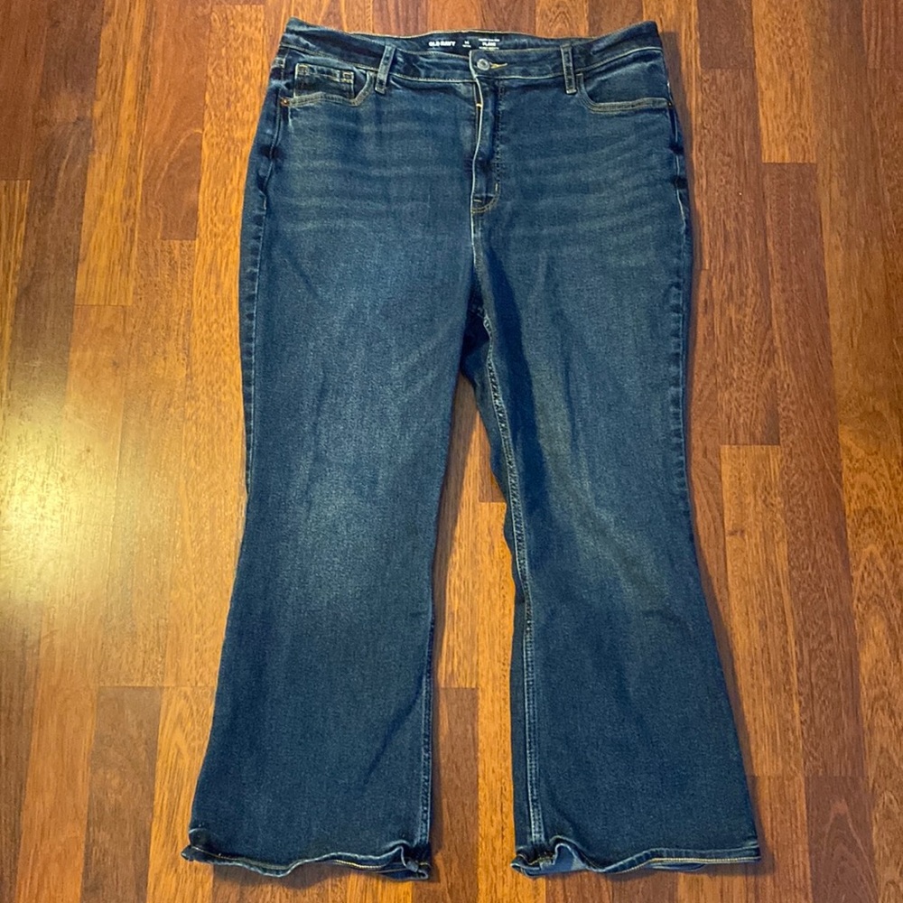 Old Navy Women’s Higher High Rise Flare Blue Jeans Size 14 Petite